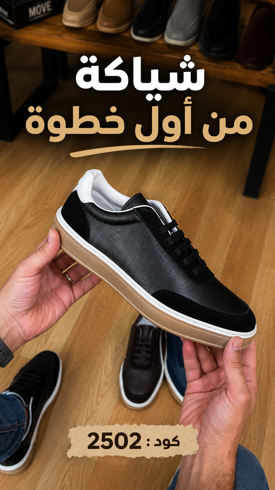 شوز كاجوال رجالي جلد طبيعي – موديل (2502)