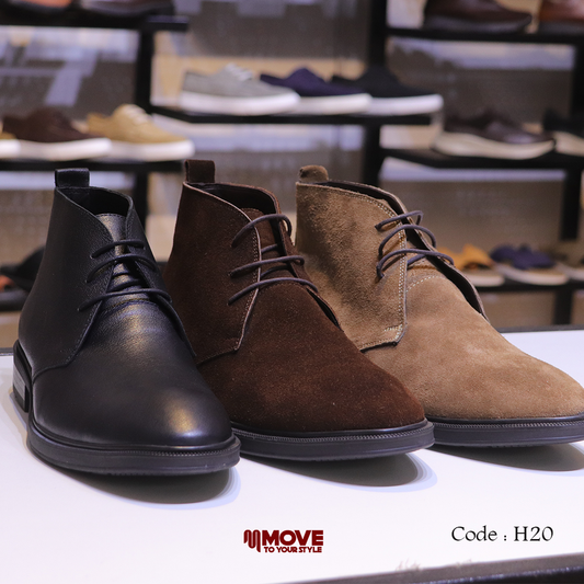 بوت رجالي جلد طبيعي / شمواه – ستايل كلاسيك أنيق
