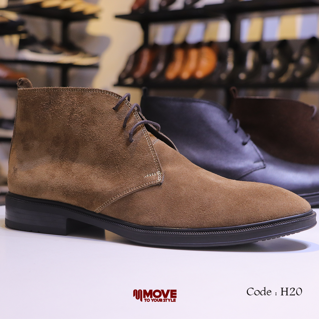 بوت رجالي جلد طبيعي / شمواه – ستايل كلاسيك أنيق