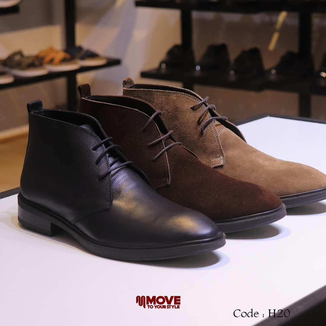 بوت رجالي جلد طبيعي / شمواه – ستايل كلاسيك أنيق