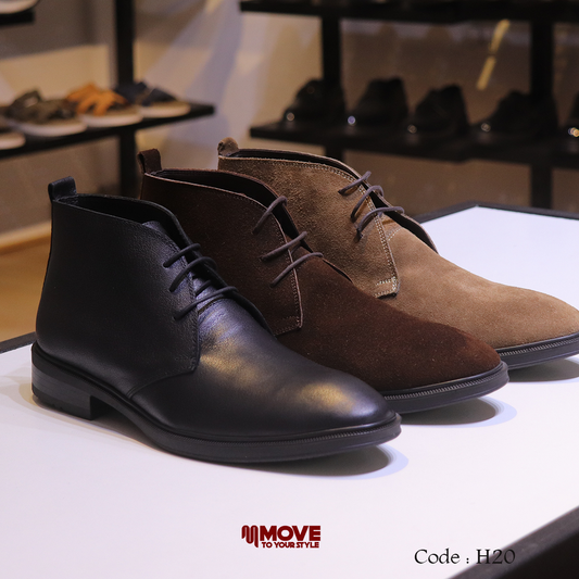 بوت رجالي جلد طبيعي / شمواه – ستايل كلاسيك أنيق